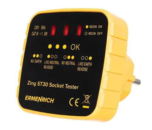 Abbildung Ermenrich Zing ST30 Steckdosentester, Bild 1